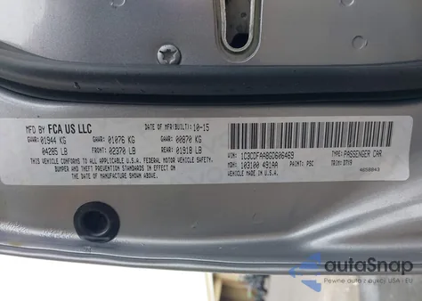 2016 Dodge Dart Se z USA, uszkodzony, nr VIN 1C3CDFAA8GD606469